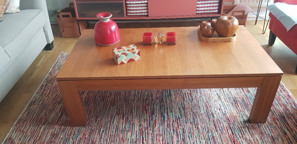 houten salontafel, Ophalen, 100 tot 150 cm, 50 tot 100 cm, Zo goed als nieuw