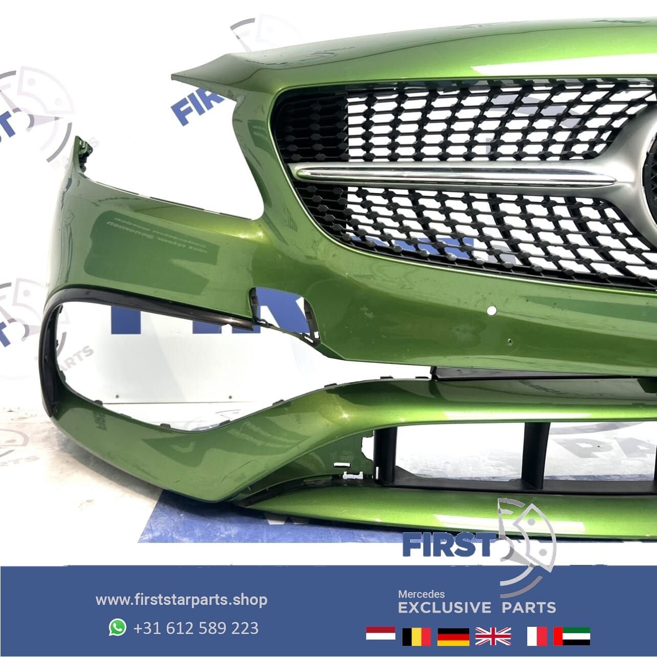 W176 Facelift A45 AMG Voorbumper groen 2019 + Diamond gril o, Utilisé, -, Avant, -
