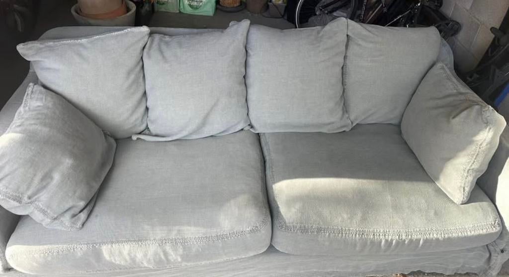 Grijze stoffen bank Molteni, Ophalen, Gebruikt, Driepersoons, 75 tot 100 cm