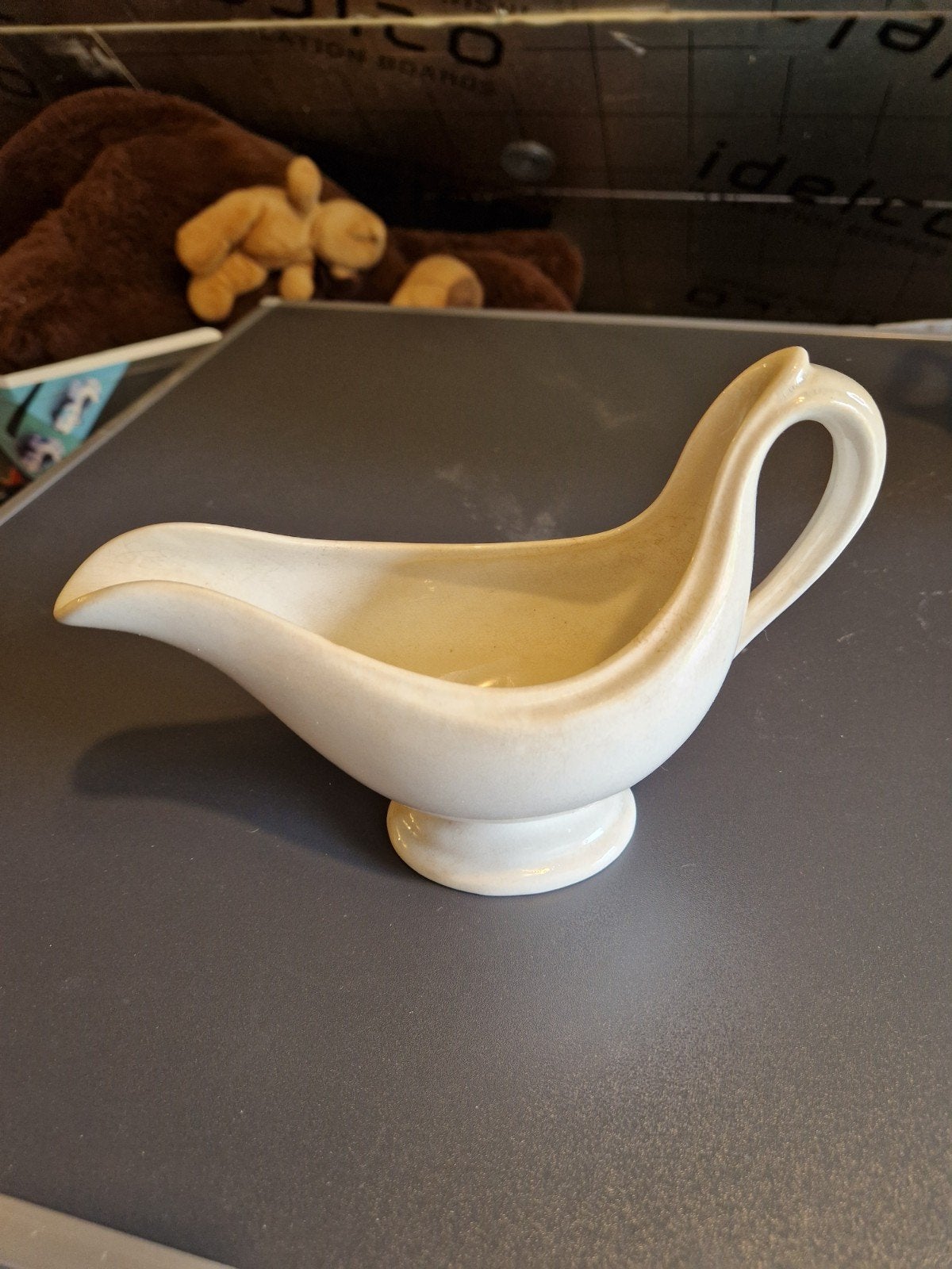 Vintage porseleinen sauskom / juskom – Wit crème – Klassiek, Ophalen