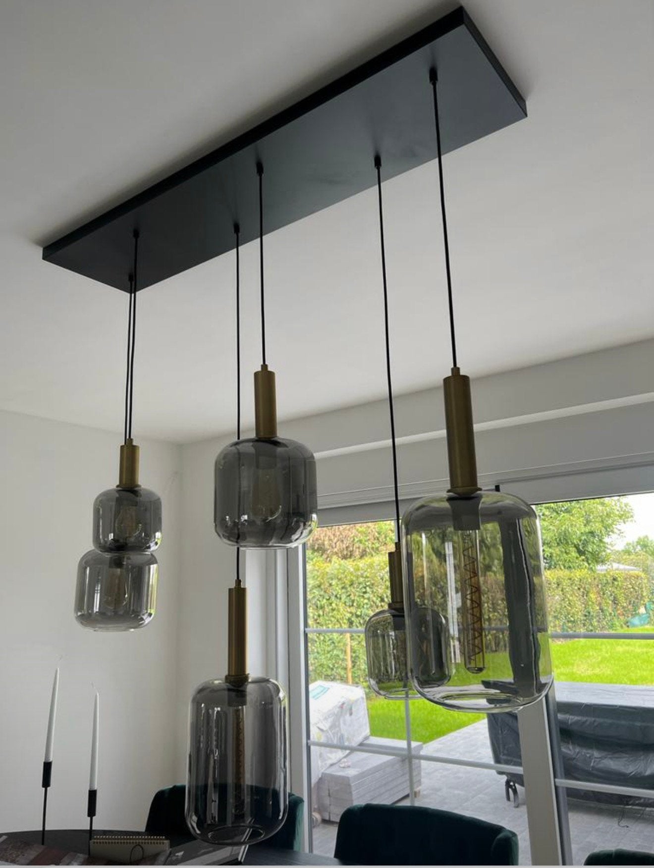 Lampe de suspension, Maison & Meubles, Enlèvement, Utilisé, Verre