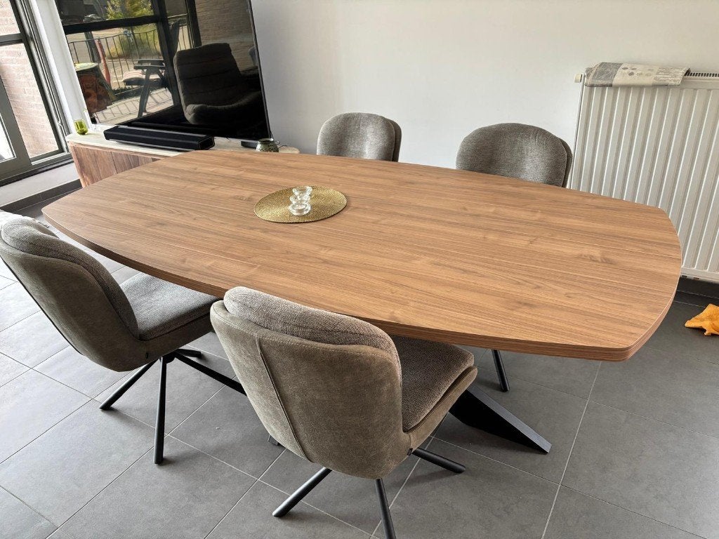Table design en noyer de 230 cm — neuve, Neuf, Strak, modern, Deens, Enlèvement, Autres essences de bois