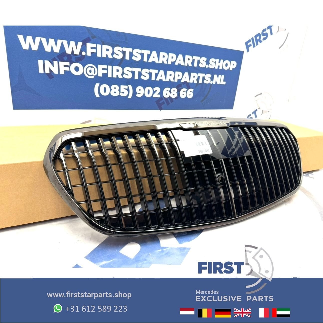 W223 MAYBACH BUMPER GRIL S KLASSE ORIGINEEL A2238801303 MERC, Utilisé, -, -, Enlèvement ou Envoi