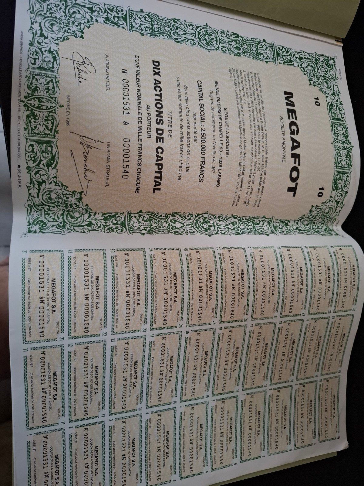 Action megafot, Postzegels en Munten, Aandelen en Waardepapieren, Aandeel