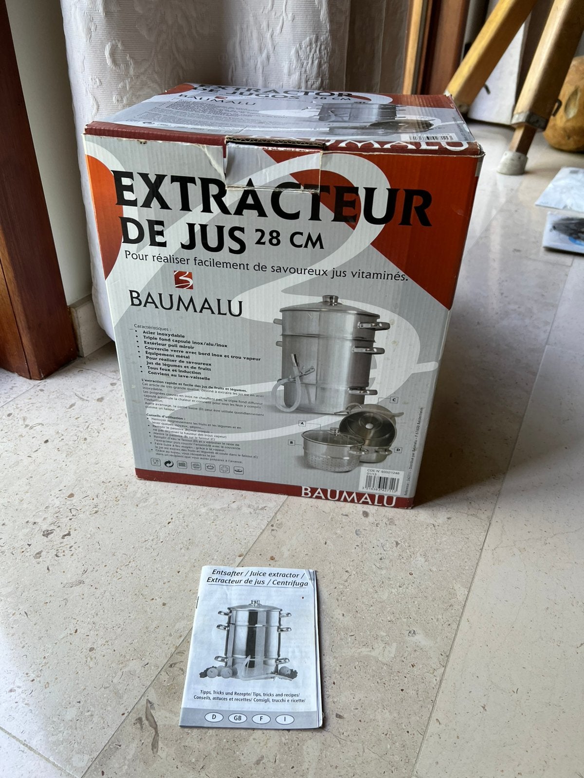 Baumalu Roestvrijstalen stoom-sapextractor, Ophalen, Zo goed als nieuw