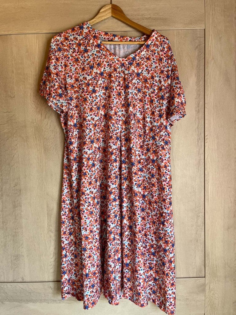 kleed oranje blauw stretch titchini gekleurd 50, Titchini, Enlèvement ou Envoi, Comme neuf, Robe