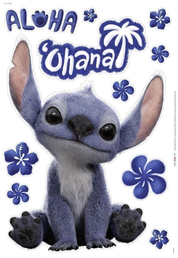 Stitch Muursticker Ohana 50x70 cm - Disney, Verzenden, Nieuw, Wanddecoratie