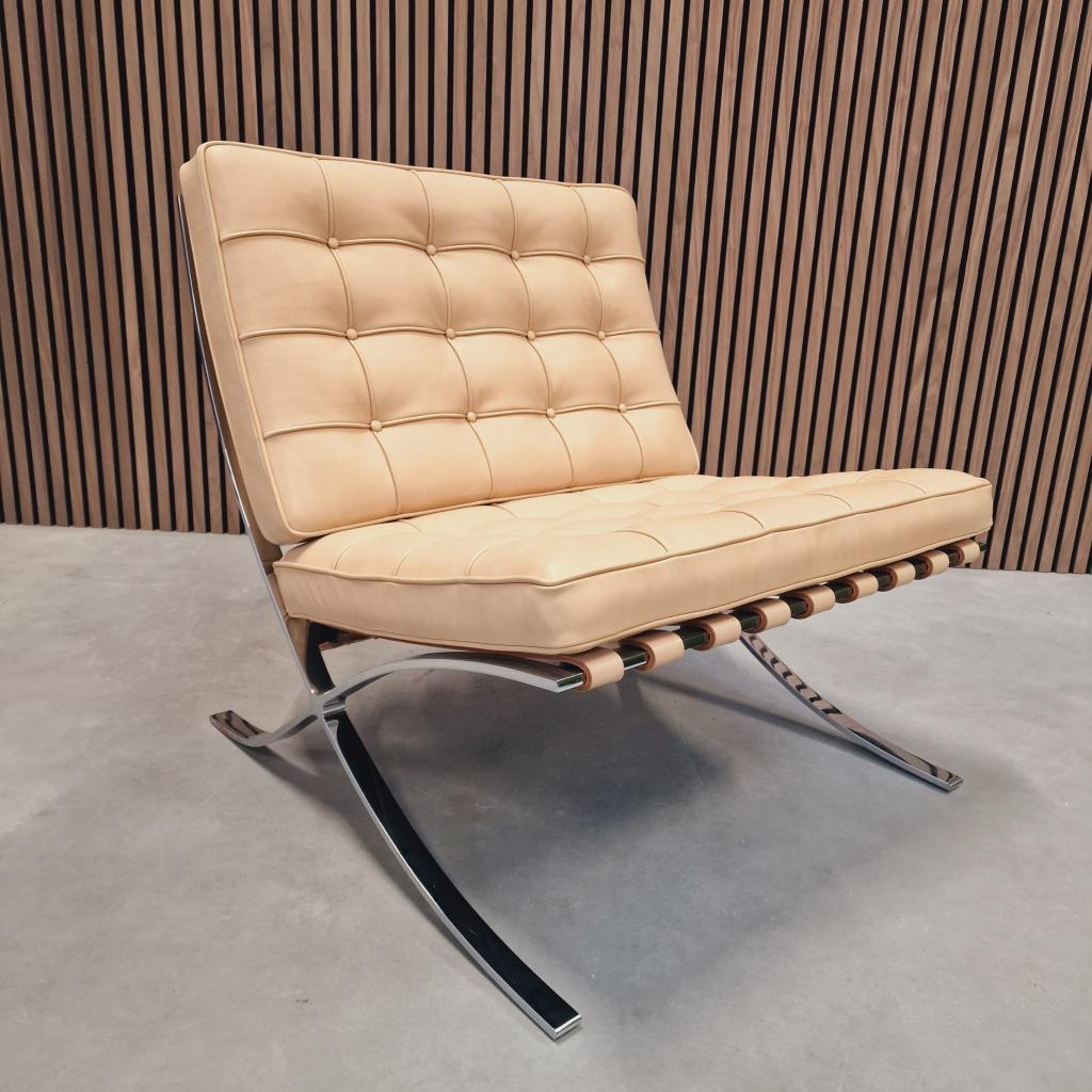 Knoll Barcelona chair - Relax Venezia Naturel, Ophalen of Verzenden