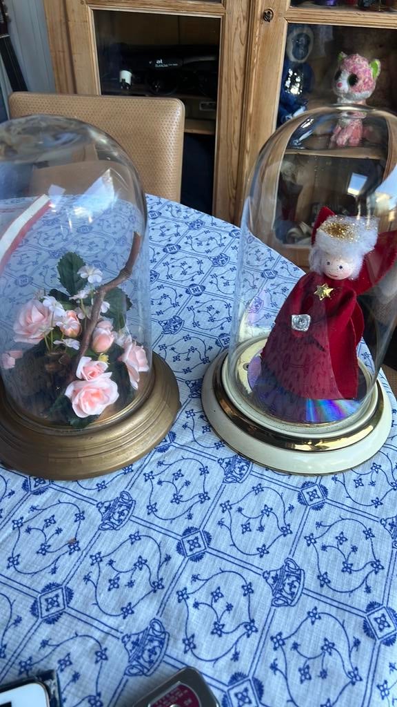 2 vintage glazen stolpen, Ophalen, Gebruikt