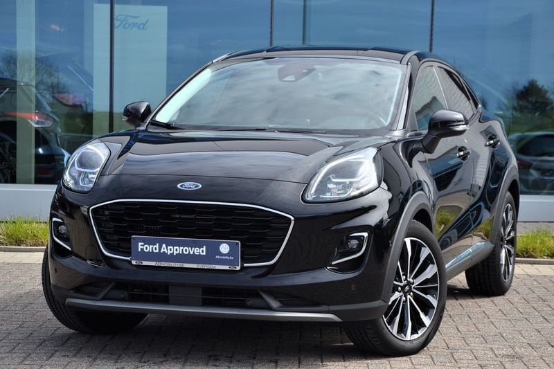 Ford Puma EcoBoost mHEV Titanium, Auto's, Voorwielaandrijving, Leder en Stof, Zwart, Bedrijf