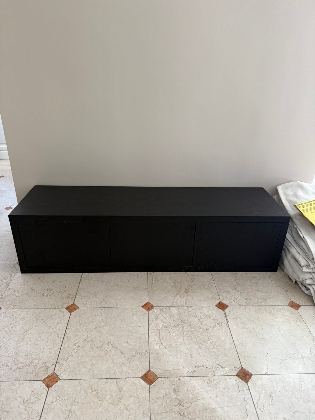 Goossens tv meubel Barcelona 160cm eiken zwart, Ophalen, Gebruikt, Eikenhout