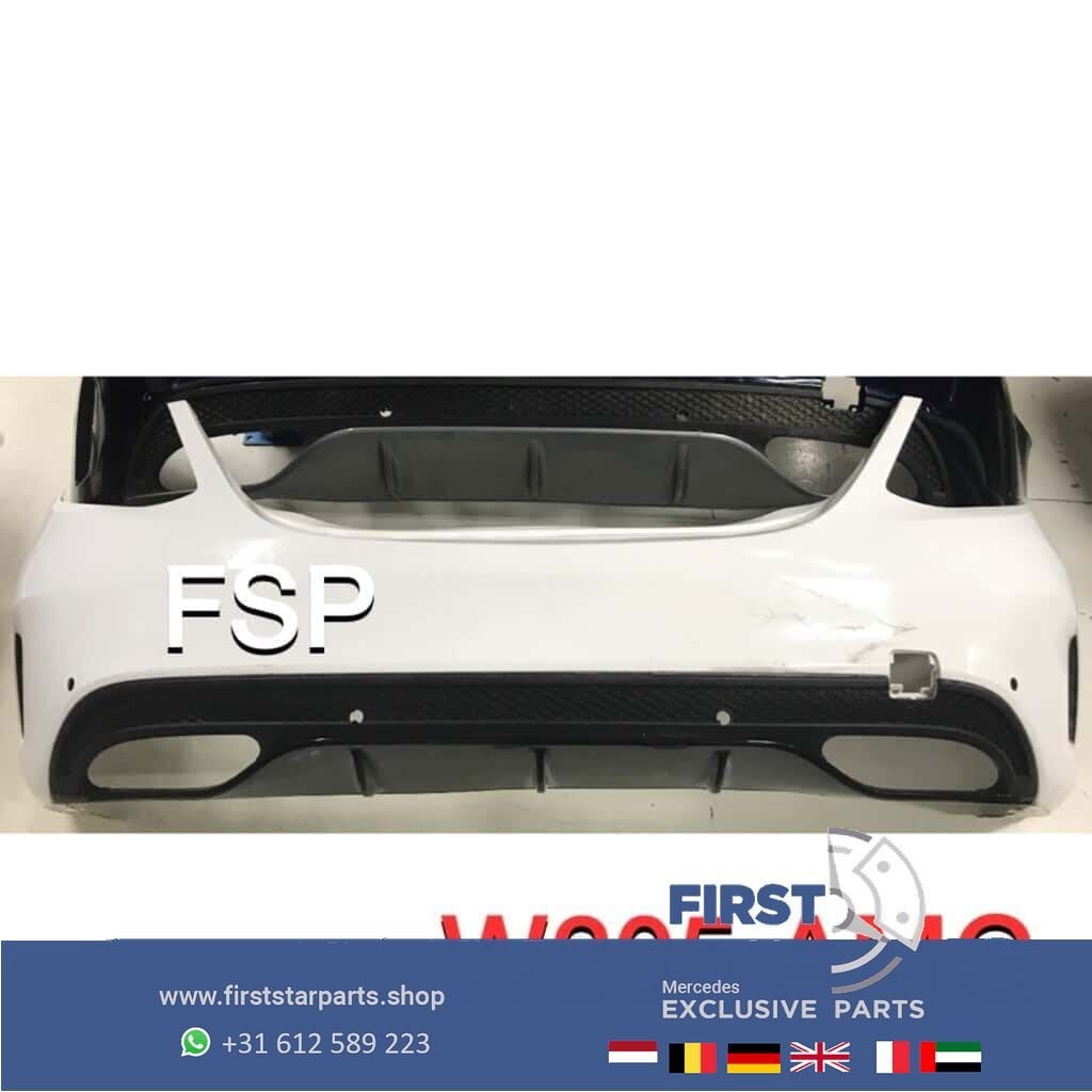 W205 Mercedes C Klasse Sedan AMG Achterbumper2014-2020 zwart, Gebruikt, -, Ophalen of Verzenden, Achter