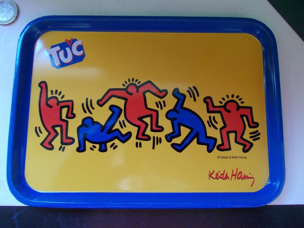 Keith Haring opdienschoteltjes, Huis en Inrichting, Ophalen of Verzenden, Zo goed als nieuw, Rechthoekig, Metaal