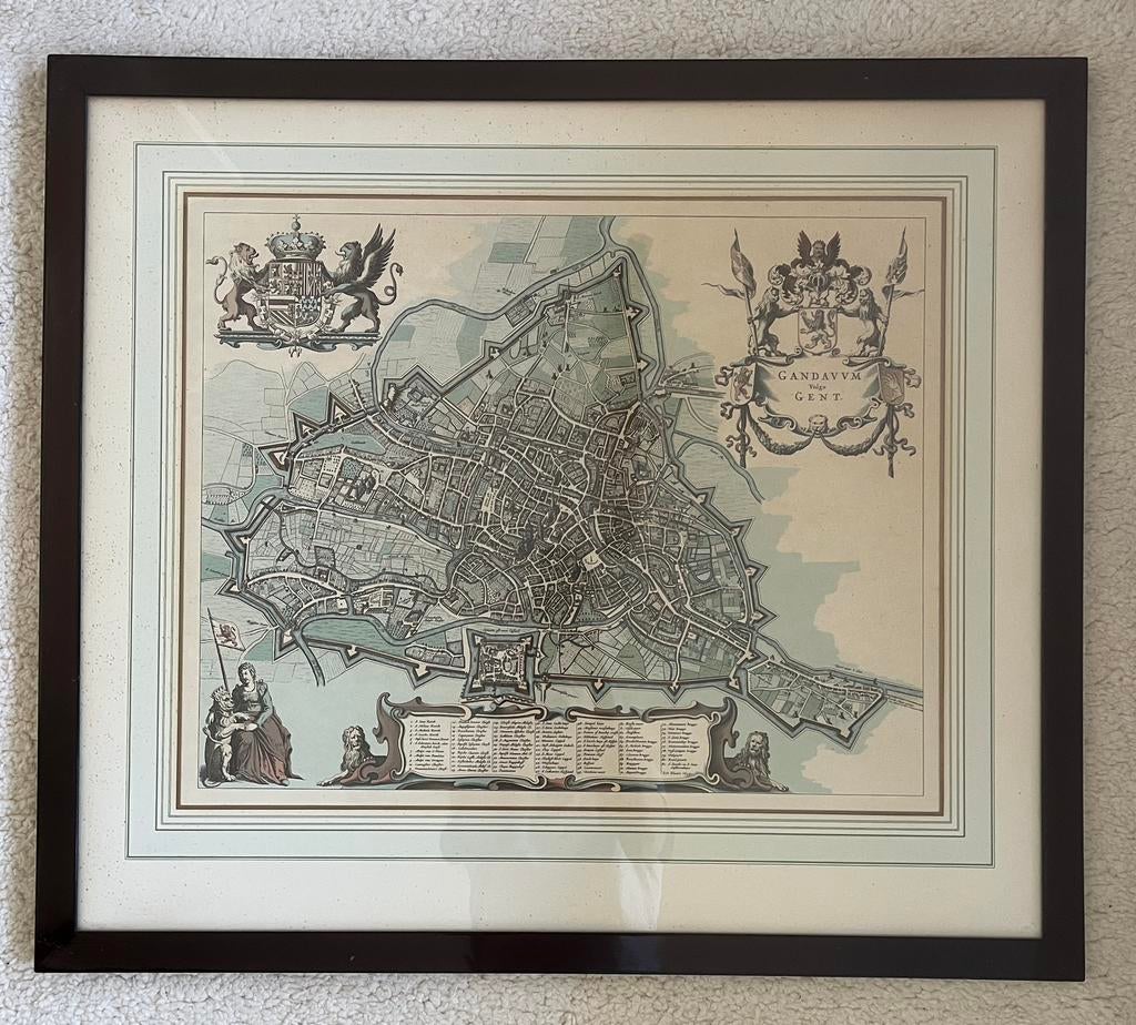 Cartografie stad Gent met kader, Ophalen of Verzenden