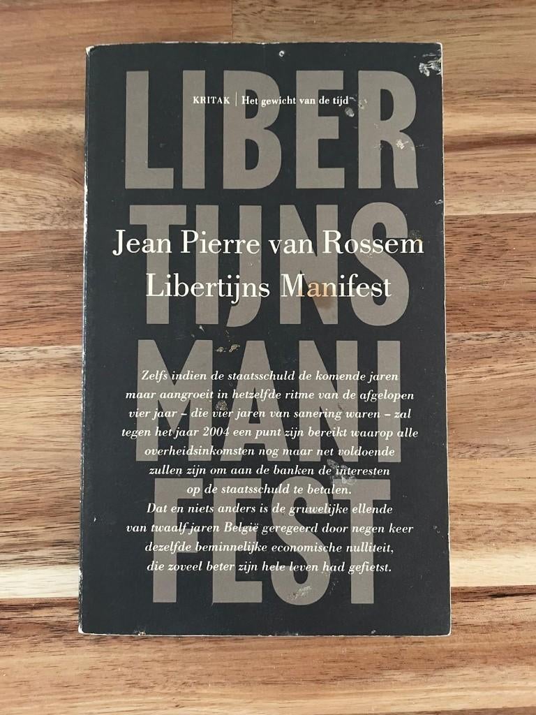 Libertijns Manifest, door Jean Pierre van Rossem, Gelezen, Maatschappij en Samenleving, Ophalen of Verzenden, Jean Pierre van Rossem