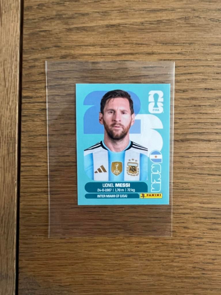 Lionel Messi sticker WK 2026, Ophalen of Verzenden, Nieuw, Poster, Plaatje of Sticker