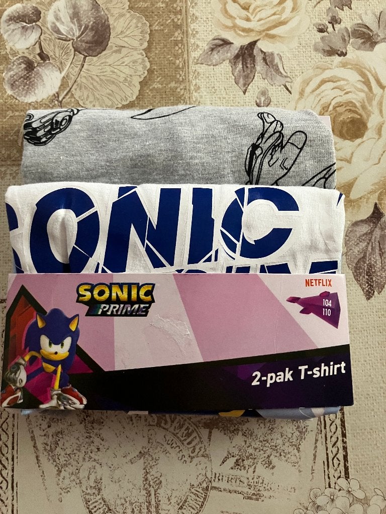 Nieuw 2 pak T shirts Sonic - Maat 104 / 110, Kinderen en Baby's, Kinderkleding | Maat 104, Ophalen of Verzenden, Nieuw, Jongen