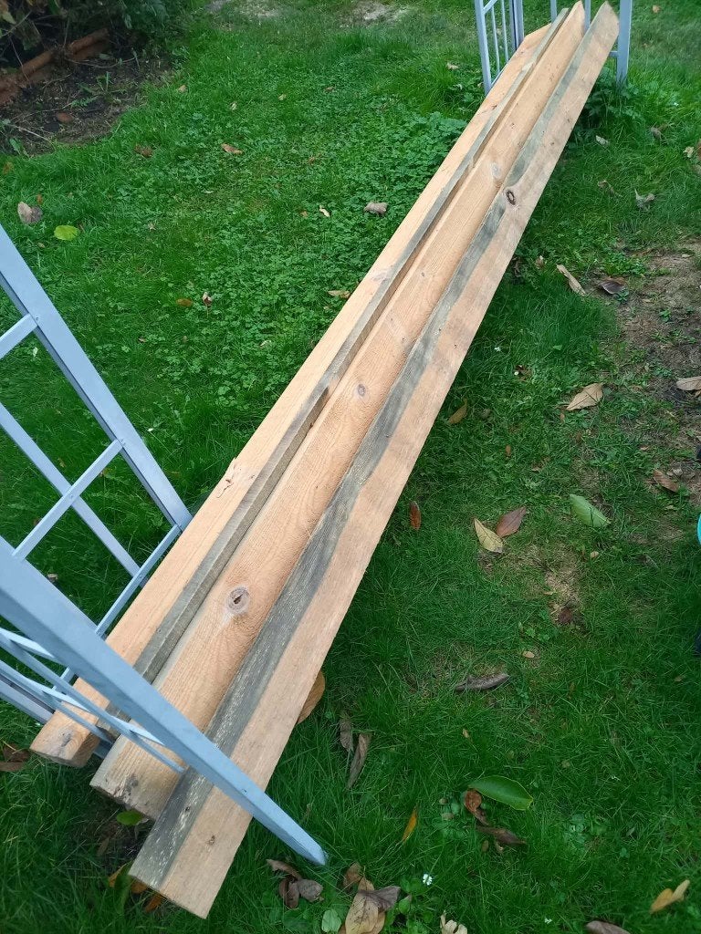4 grtenen planken 24 mm dik en 120 mm breed, Doe-het-zelf en Bouw, Ophalen, Minder dan 25 mm, Grenen, Zo goed als nieuw