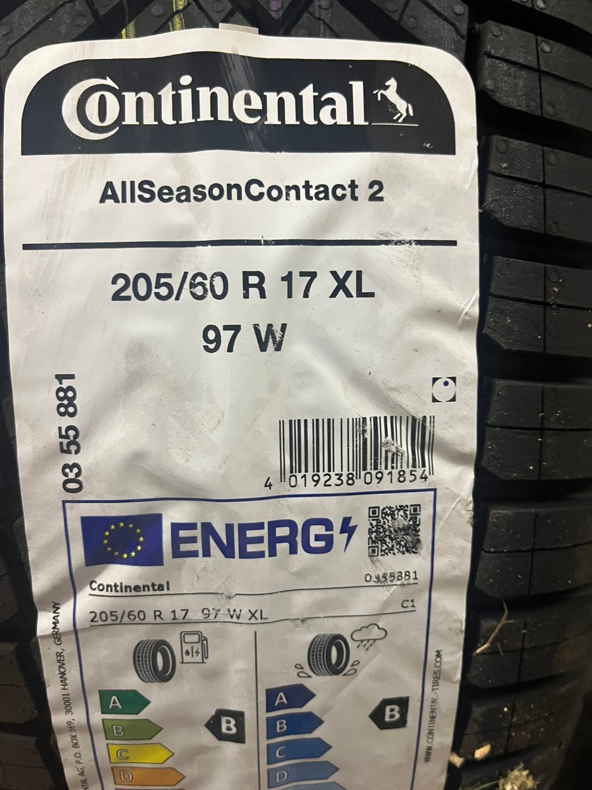 4 pneus 4 saisons 205/60/17. 97w continental nouveau ‼️, Neuf, 4 Saisons, Véhicule de tourisme, 205 mm