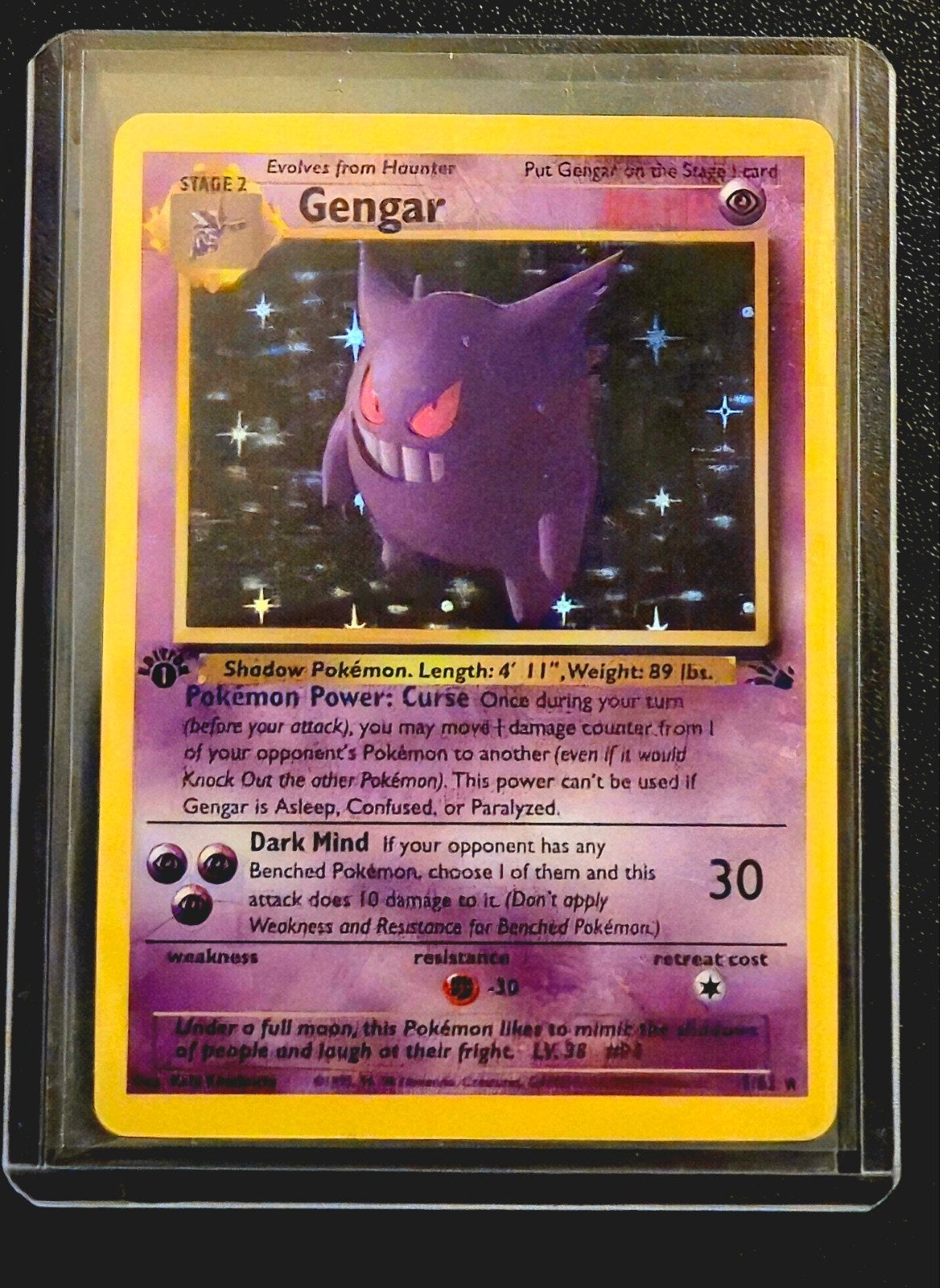 Pokémon Gengar 5/62 Holo 1ère édition Fossil 1999, Hobby & Loisirs créatifs, Enlèvement ou Envoi, Utilisé, Cartes en vrac, Foil