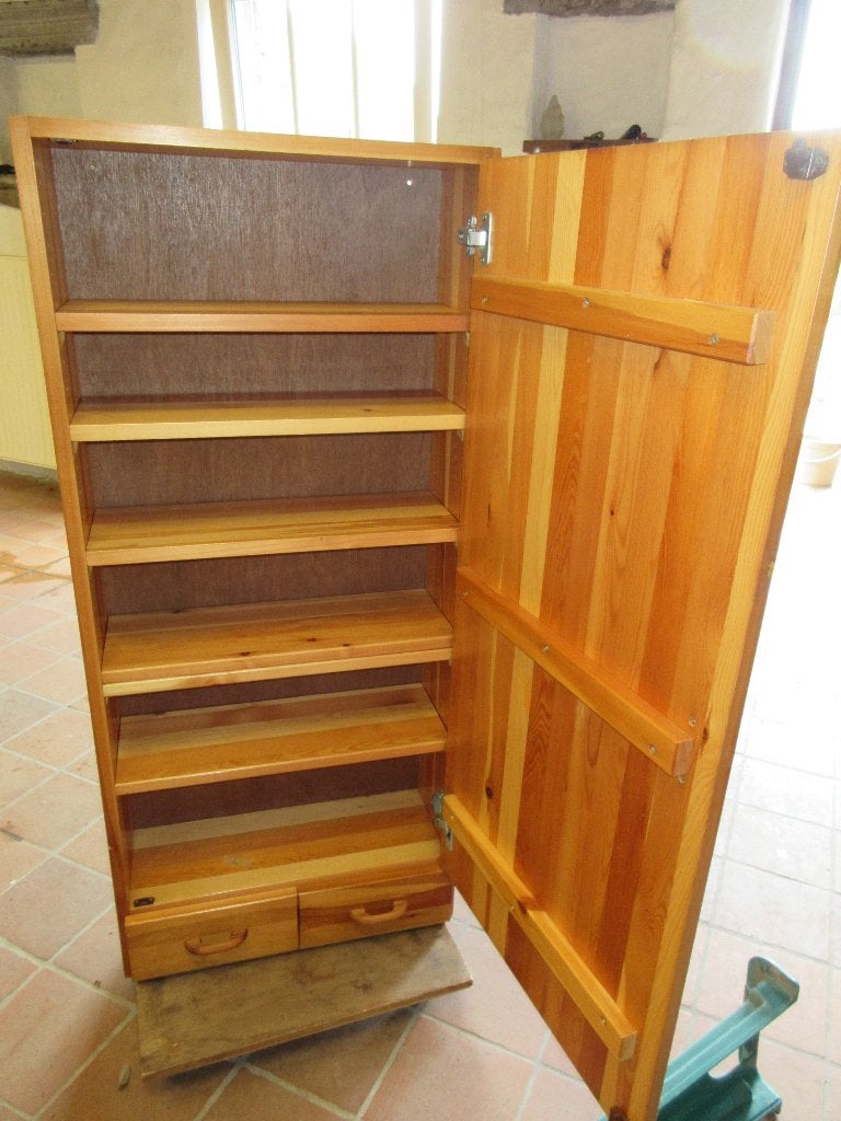 Armoire moderne armoire murale meuble bois sapin 2 tiroirs, Enlèvement