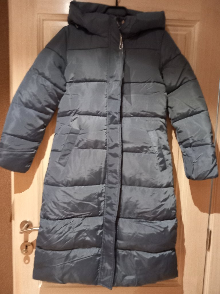 1 LANGE GRIJSBLAUWE WINTERJAS, Kleding | Dames, Ophalen of Verzenden, Nieuw, Maat 36 (S), Overige kleuren