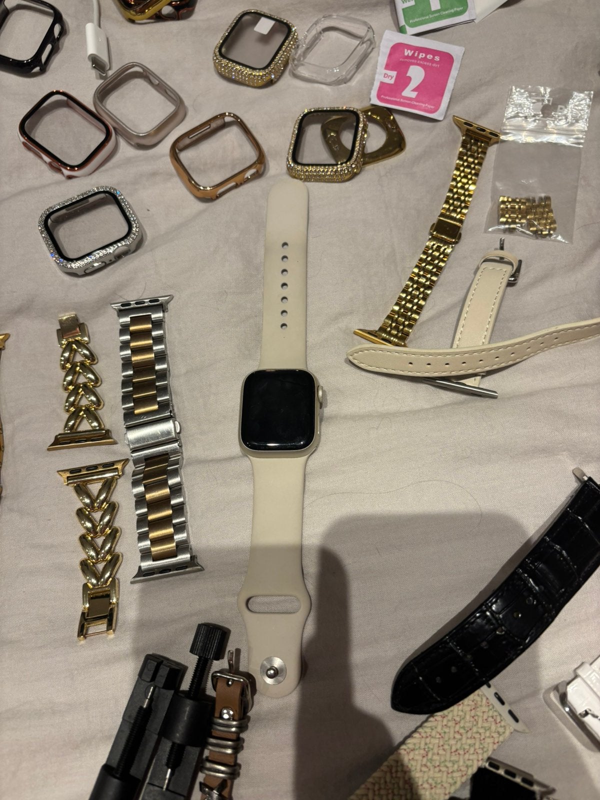 Apple Iwatch series 7 GPS 41mm met veel accessoires, Handtassen en Accessoires, Smartwatches, Ophalen of Verzenden, GPS, Zo goed als nieuw