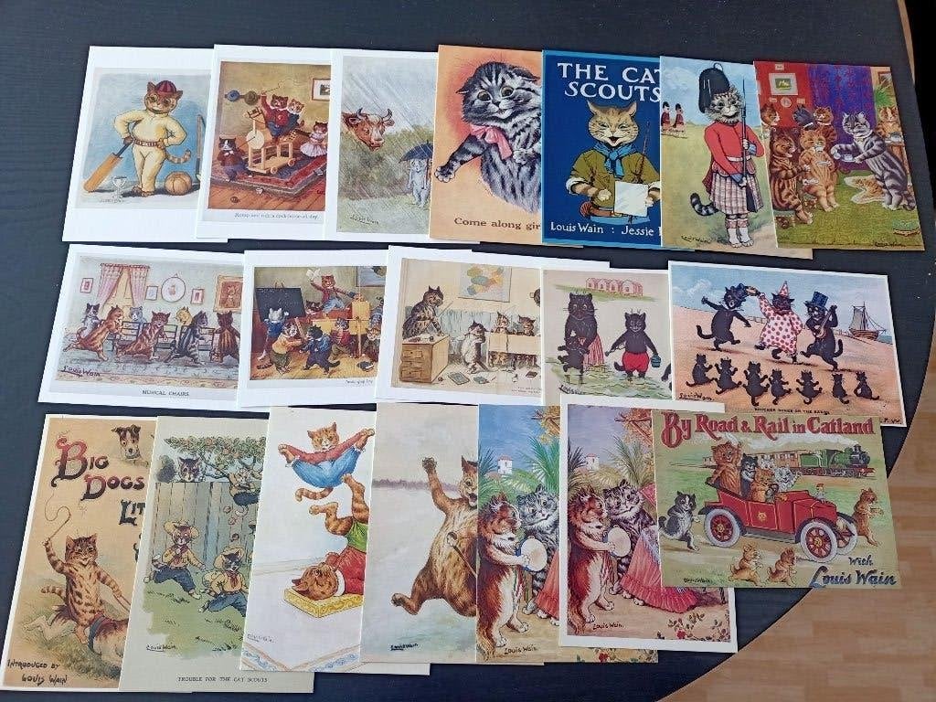 38 katten repros L.Wain e.a., Collections, Cartes postales | Thème, Enlèvement ou Envoi