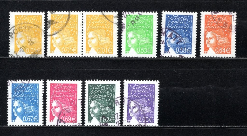 FRANCE Lot 2002 timbré, Envoi, Affranchi