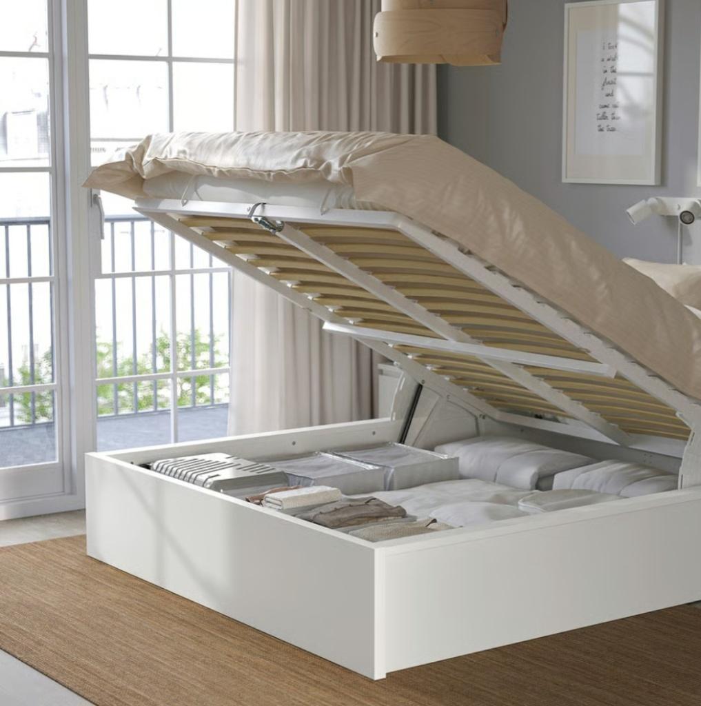 Urgent demenagement : lit coffre 140 + matelas, Enlèvement, Deux personnes, 140 cm, Comme neuf