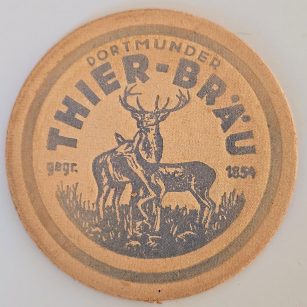 Thier-Bräu Sous Bock Bierviltje Bierdeckel Onderzetter, Verzamelen, Biermerken, Verzenden, Gebruikt, Viltje(s)