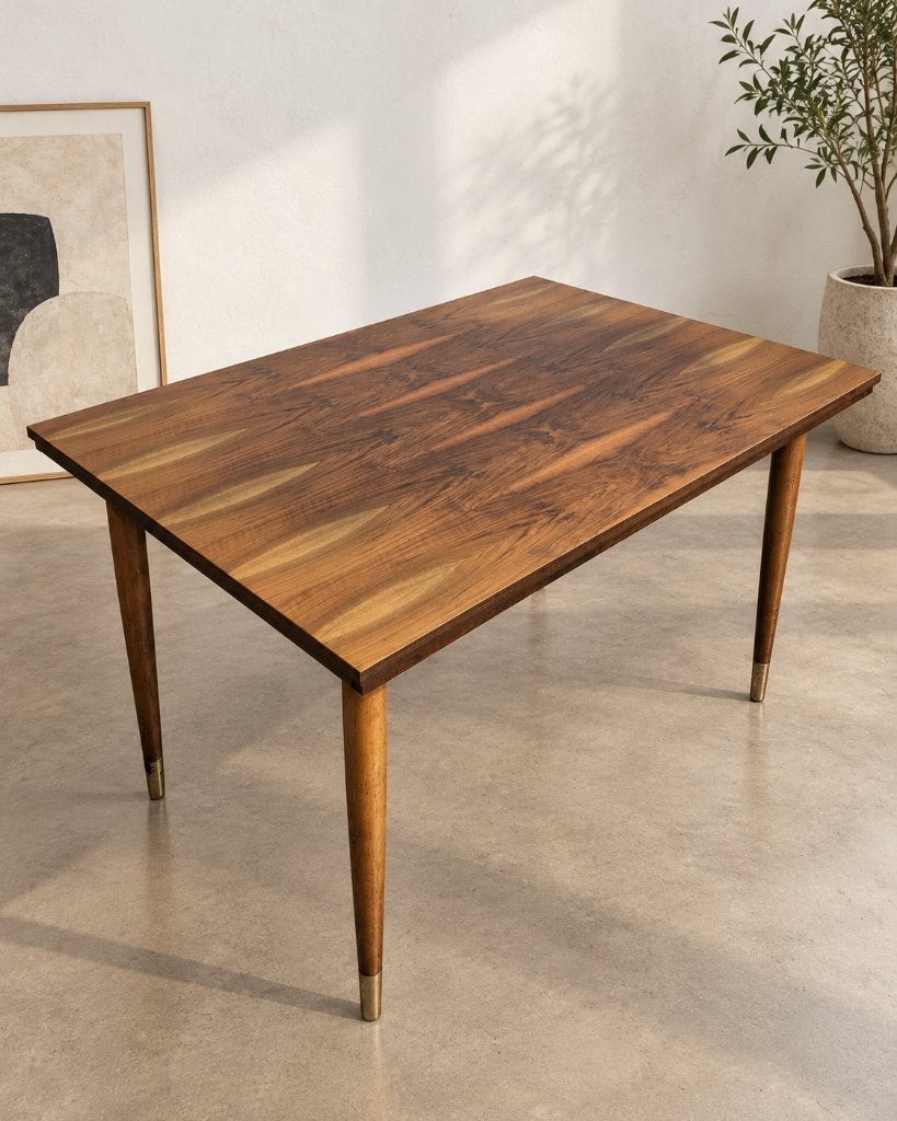 Table vintage extensible en loupe de noyer – Années 60, Enlèvement