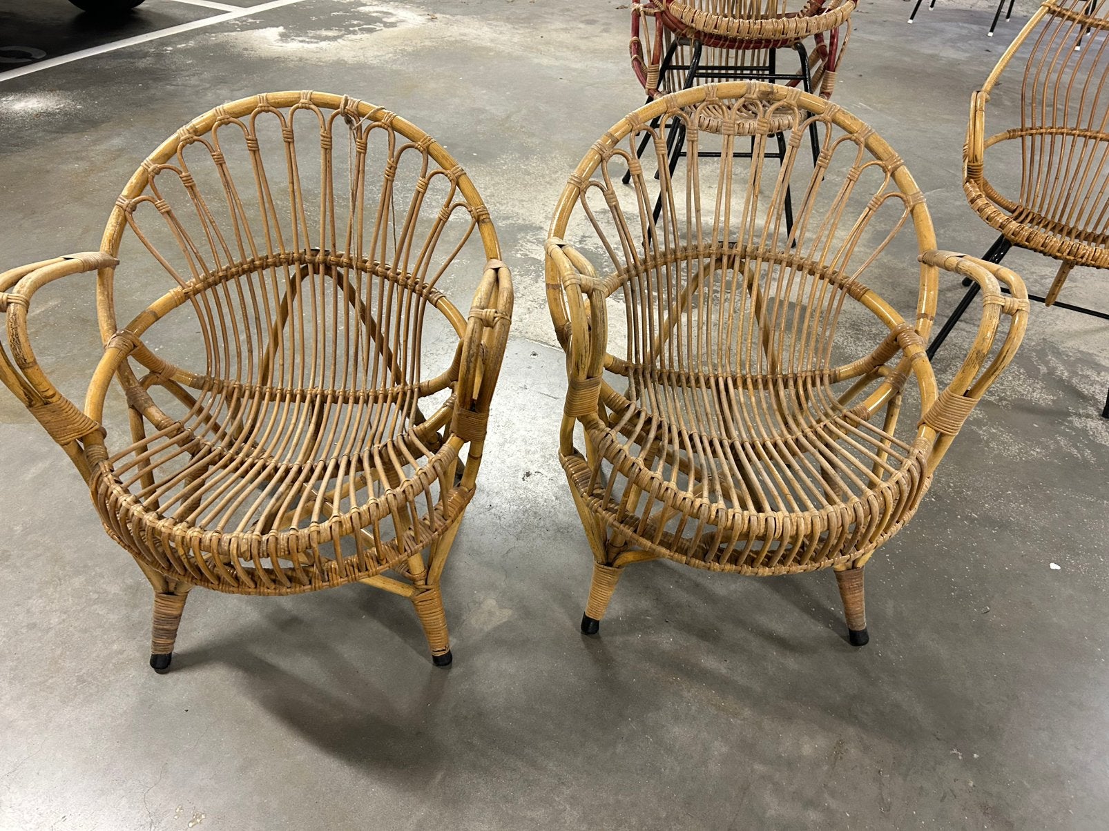 Vintage rotan stoelen, Tuin en Terras, Ophalen, Zo goed als nieuw, Rotan