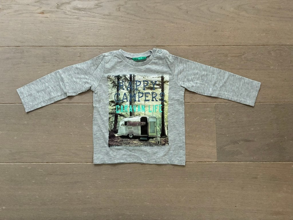 Grijze Longsleeve T-shirt met print van Hema (Maat 86), Ophalen of Verzenden, Zo goed als nieuw, Hema, Jongetje