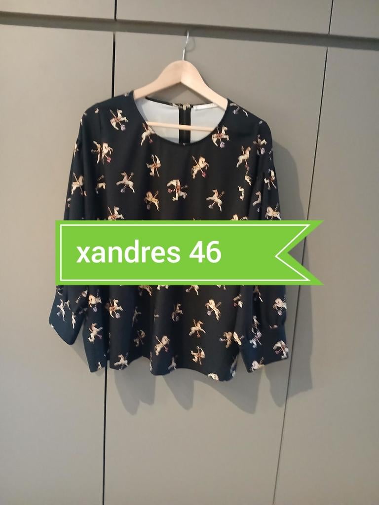 Blouze xandres 46, Kleding | Dames, Blouses en Tunieken, Verzenden, Zwart, Maat 46/48 (XL) of groter, Zo goed als nieuw