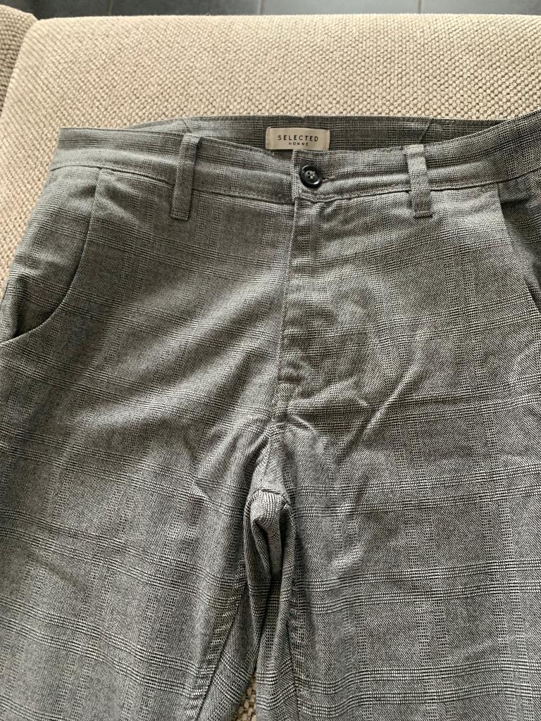 grijs geruite lange broek van Selected Homme. Maat : W29L32, Enlèvement ou Envoi, Comme neuf, Gris