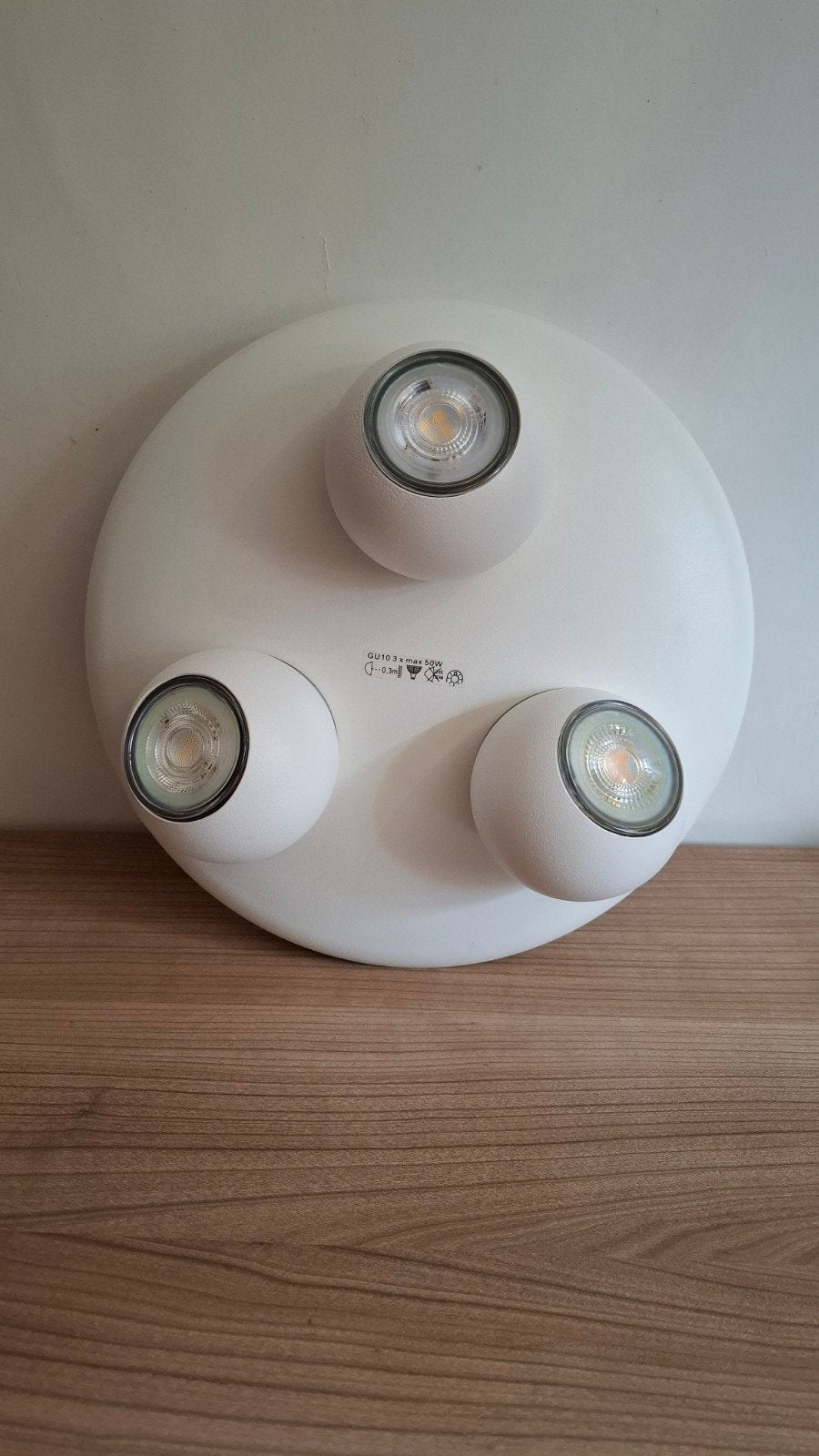 plafond opbouwspot met 3 led spots, Maison & Meubles, Lampes | Spots, Eglo, Comme neuf, LED, Métal
