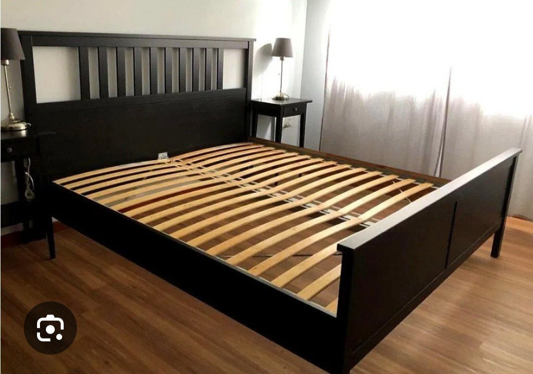 Hemmes bed, Huis en Inrichting, Ophalen, Gebruikt, Zwart, Tweepersoons