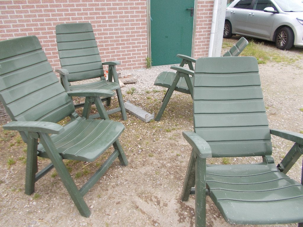 4 terrasstoelen groen & allerlei..., Ophalen