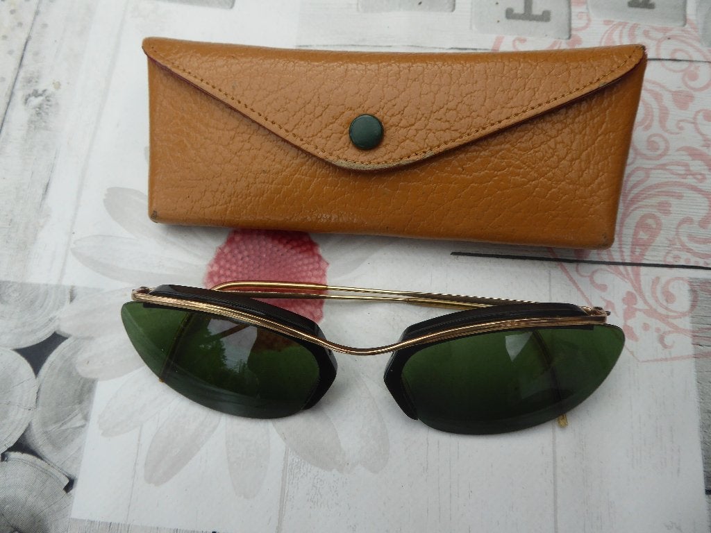lunette de soleil NYLOR SOL , vintage , 1950-60 ,rockabilly, Bijoux, Sacs & Beauté, Autres marques, Enlèvement ou Envoi, Vert