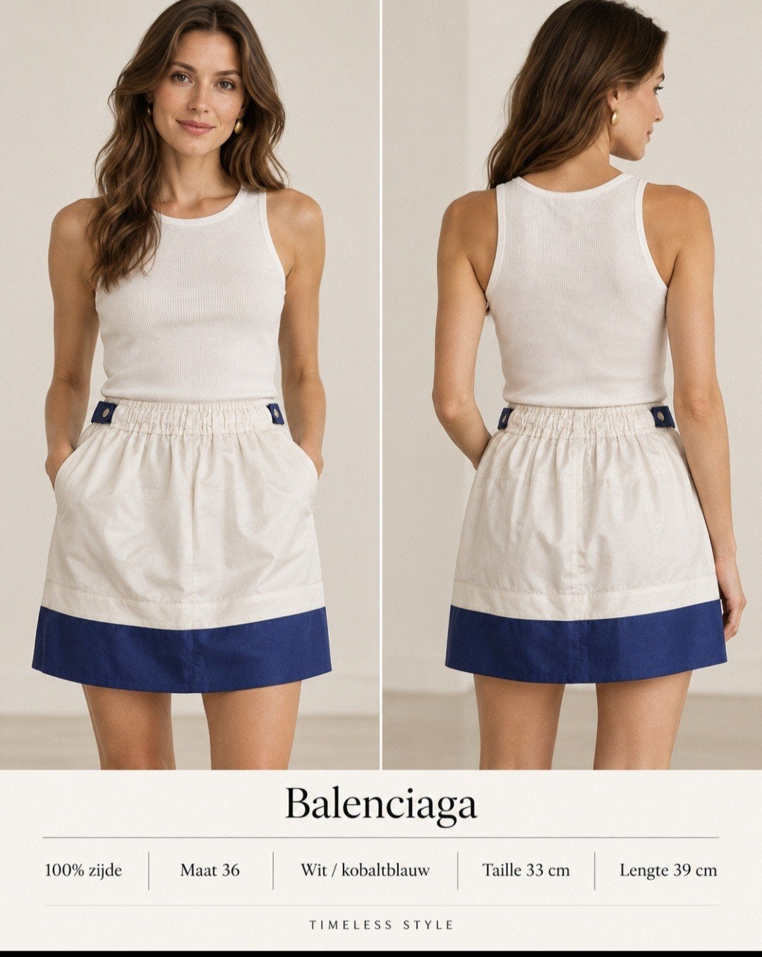 Balenciaga 100% zijden Rokje Maat 36 - Nieuwstaat, Kleding | Dames, Balenciaga, Wit, Ophalen of Verzenden, Zo goed als nieuw