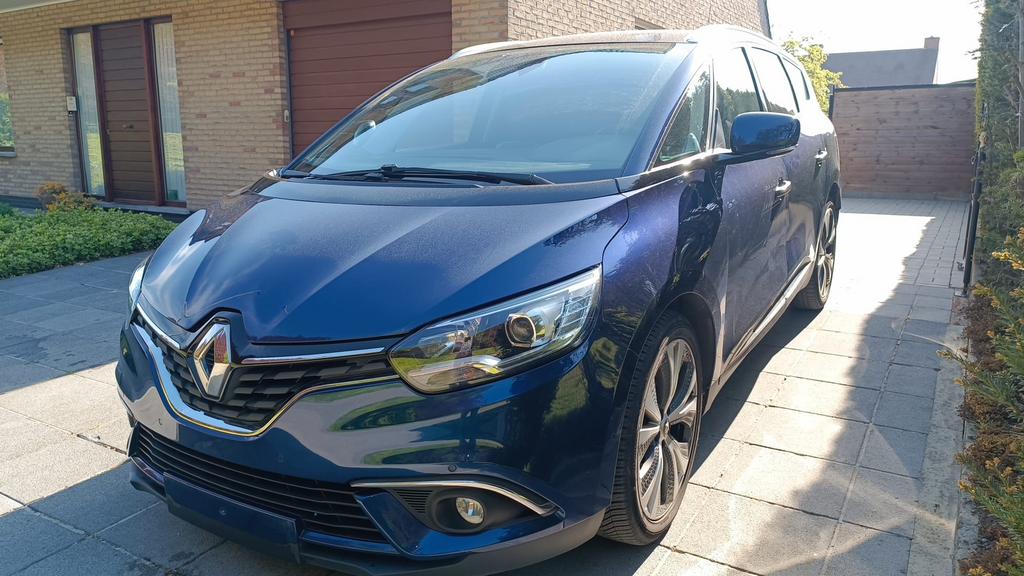 Prachtige grand renault scenic 7plaatsen cosmosblauw diesel, Auto's, Voorwielaandrijving, Navigatiesysteem, Blauw, Leder en Stof