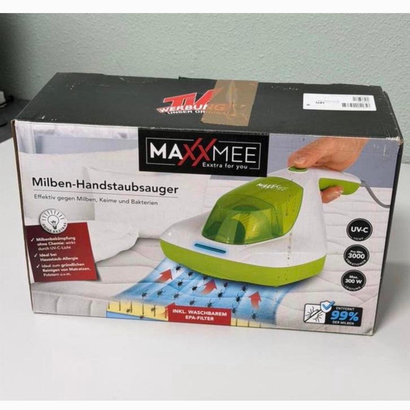 MAXXMEE Mijt Handstofzuiger met UV-C Licht – Anti-Allergie, Ophalen of Verzenden, Overige typen