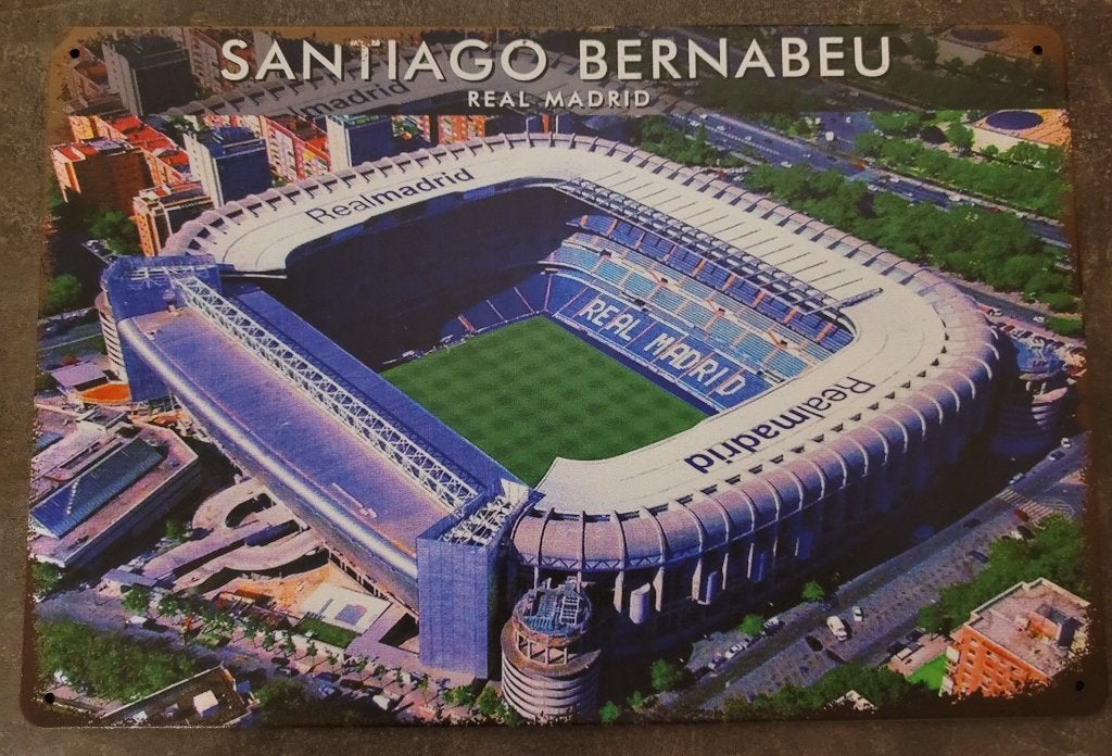 Plaque alu 30 cm x 20 sur les stades de foot au choix, Envoi, Neuf, Autres types