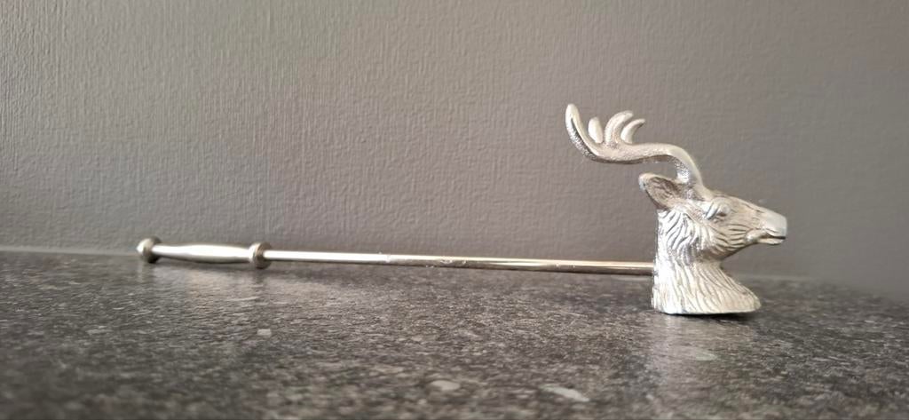 Prachtige kaarsendover met hertenkop, Antiek en Kunst, Ophalen of Verzenden