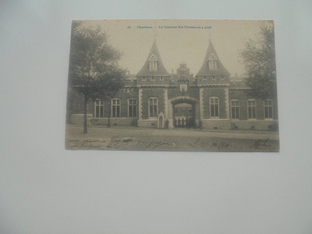 charleroi - la caserne des chasseurs à pied, Collections, Envoi, Avant 1920, Affranchie, Hainaut