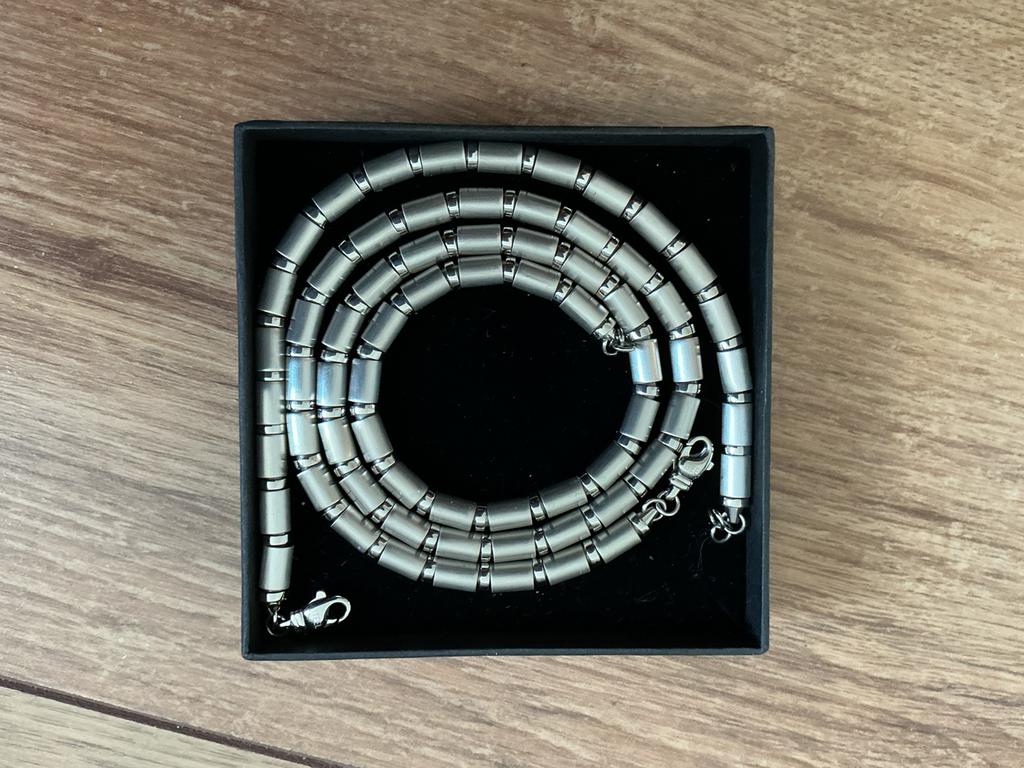 Collier et bracelet en perles tubulaires en acier inoxydable, Enlèvement ou Envoi, Autres matériaux, Bracelet