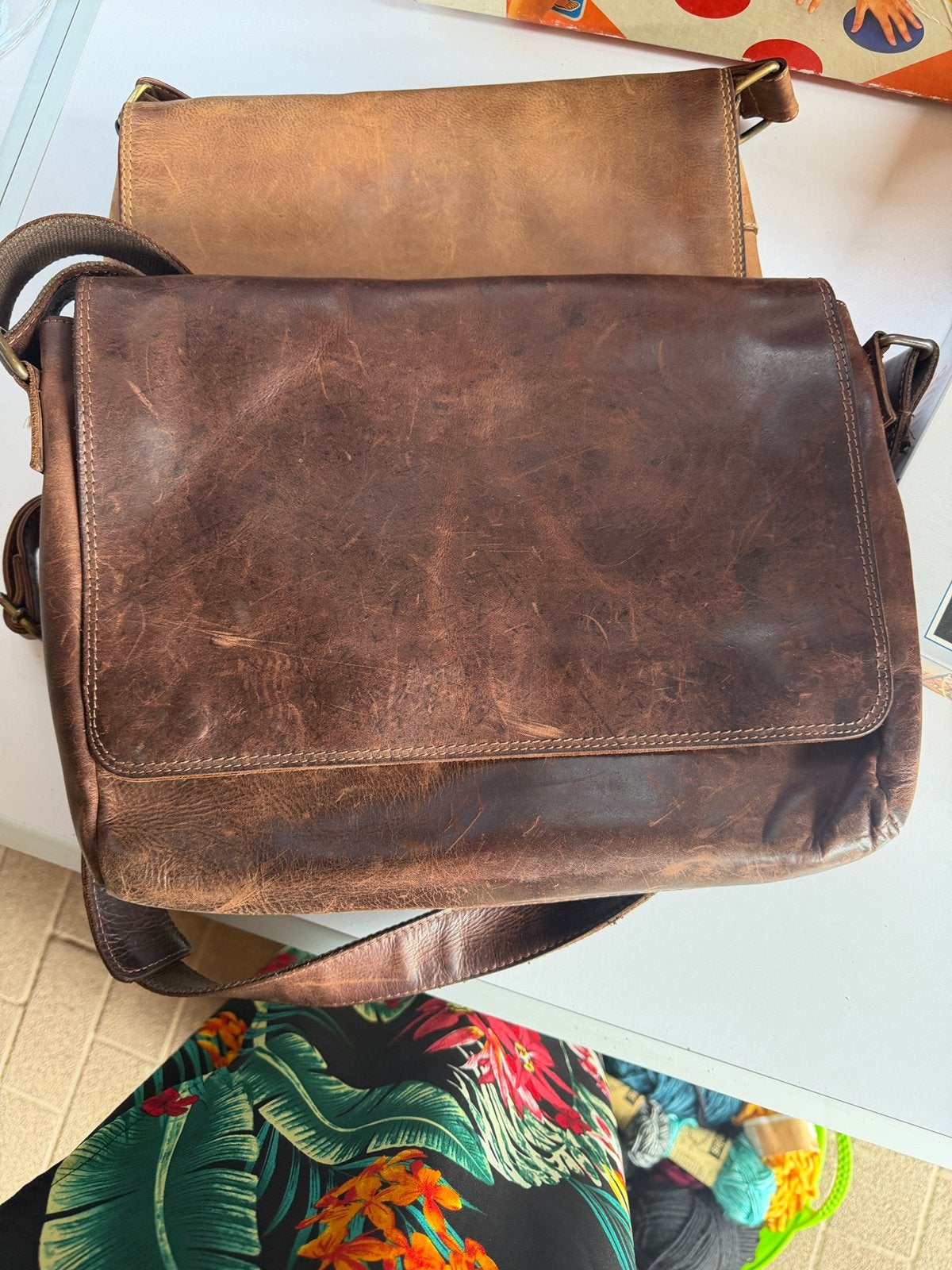 Vera pelle handtas, Ophalen, Zo goed als nieuw, Bruin, Leer