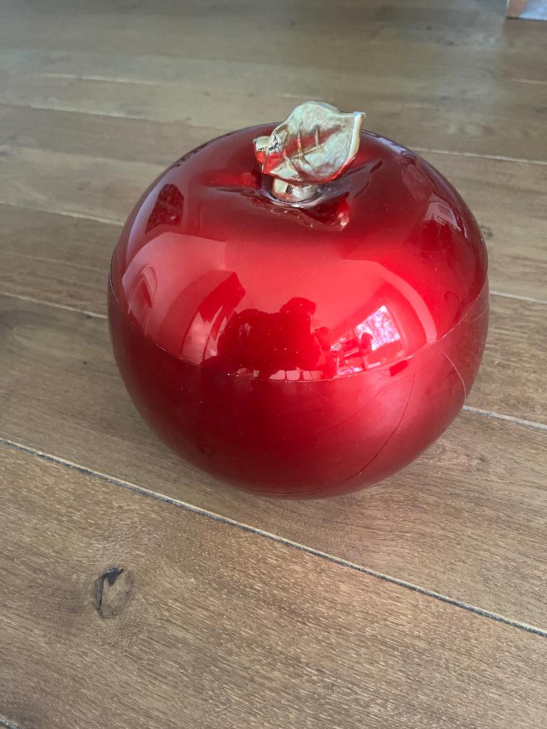 Seau à glace pomme rouge – vintage déco bar, Enlèvement ou Envoi, Comme neuf, Avec couvercle