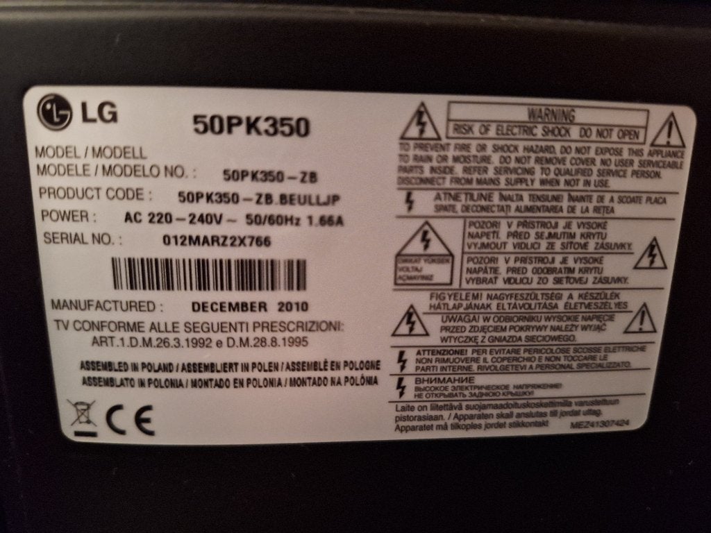 Télévision LG, Enlèvement, Utilisé, LG